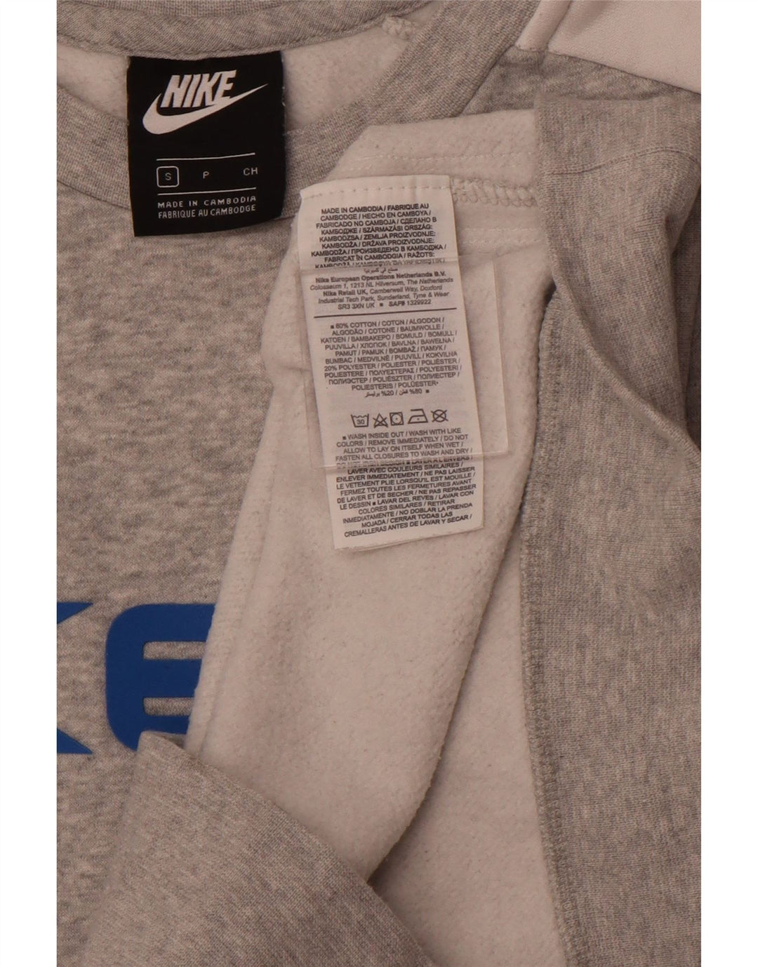 NIKE Felpa con grafica da uomo Maglione piccolo in cotone color block grigio