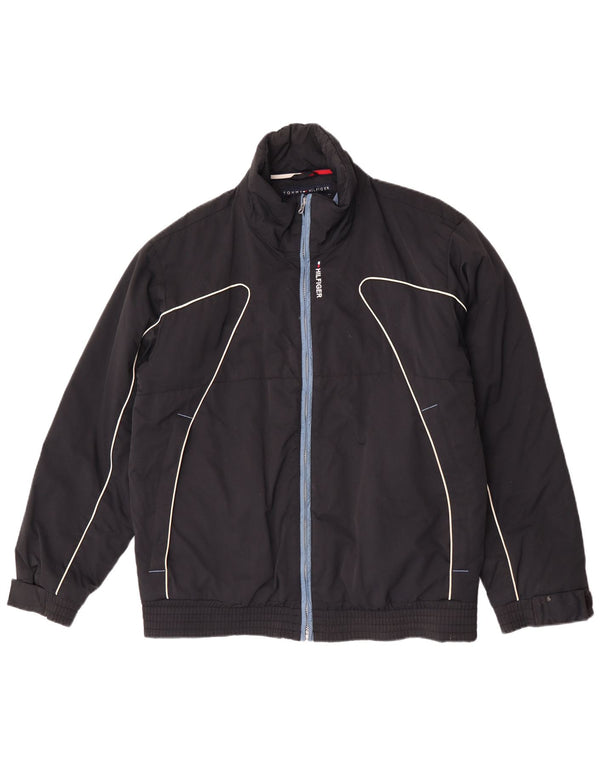 Giacca a vento da uomo Tommy Hilfiger UK 40 Large Black Striped Sports