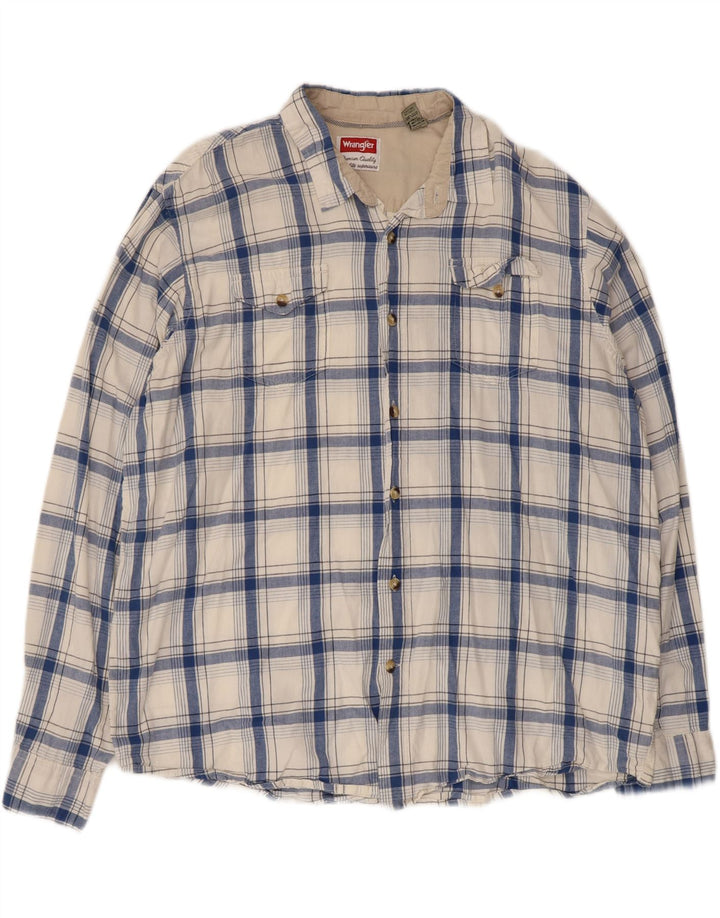 Camicia da uomo Wrangler 2XL cotone a quadri bianchi