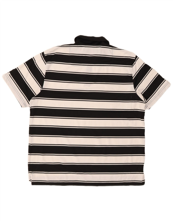 Polo da rugby da uomo IZOD grande in poliestere a righe nere