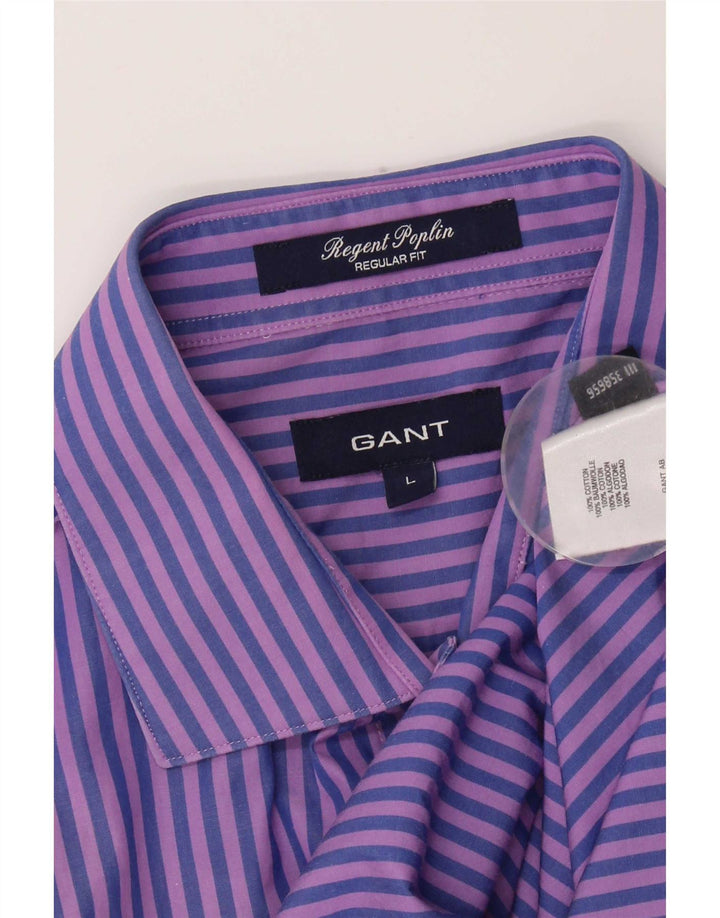 Gant Camicia da uomo vestibilità regolare in cotone a righe grandi blu