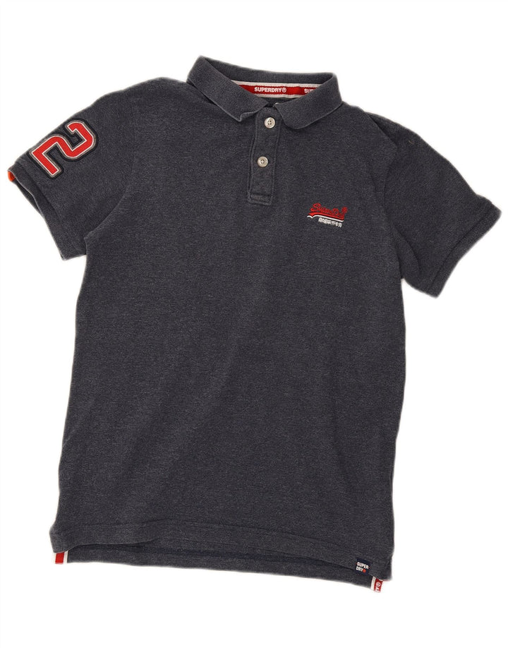 Polo grafica da uomo Superdry grande in cotone blu navy