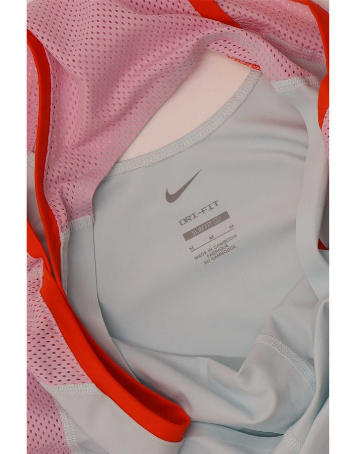 Canotta slim da donna Nike Dri Fit UK 12 Colorblock blu medio