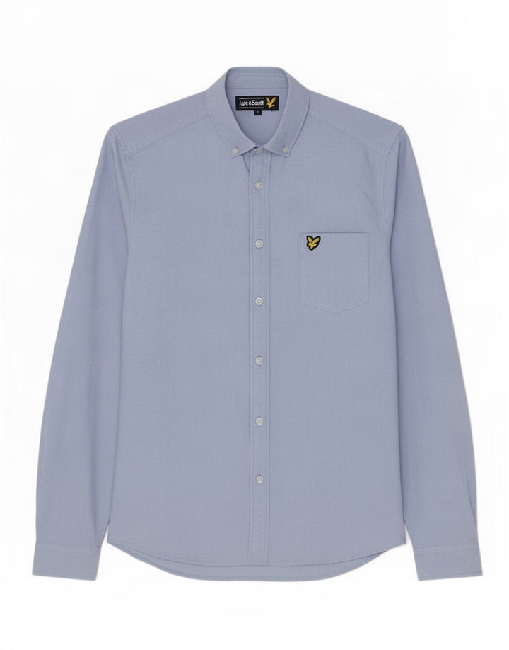 Camicia da uomo Lyle & Scott in cotone blu medio