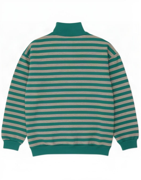 Felpa Sporting da donna con zip e collo IT 44/46 a righe grandi verdi