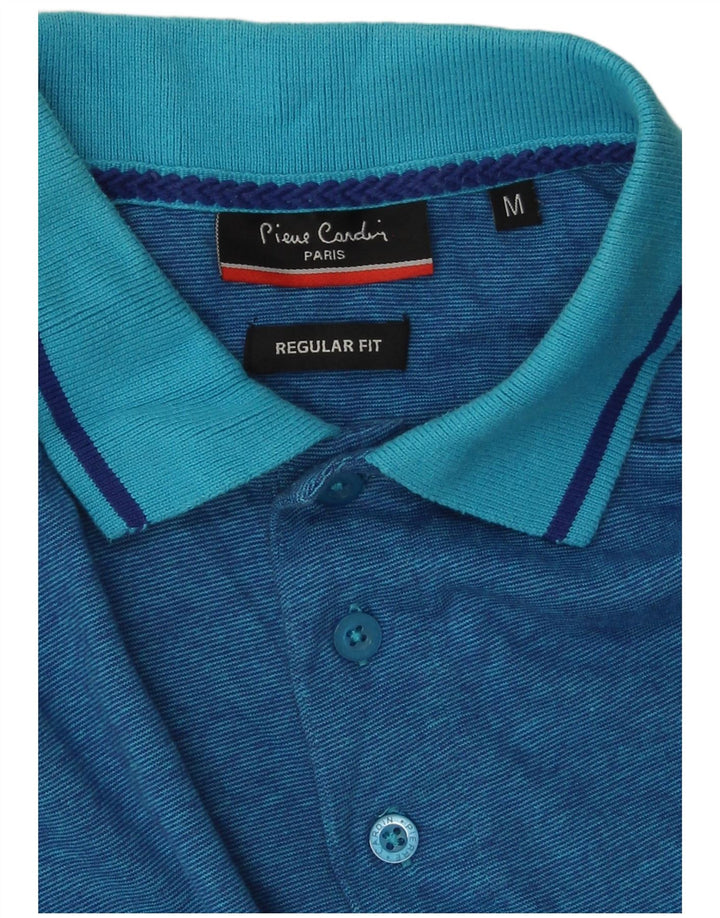 Polo da uomo vestibilità regolare Pierre Cardin in cotone blu medio