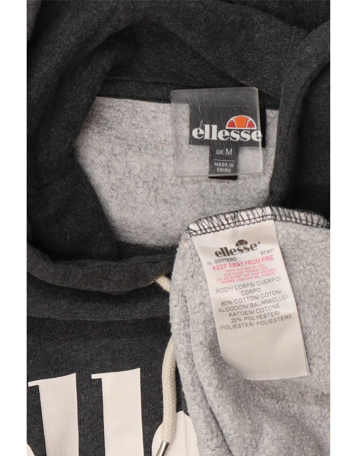 Maglione con cappuccio grafico da uomo Ellesse in cotone grigio medio