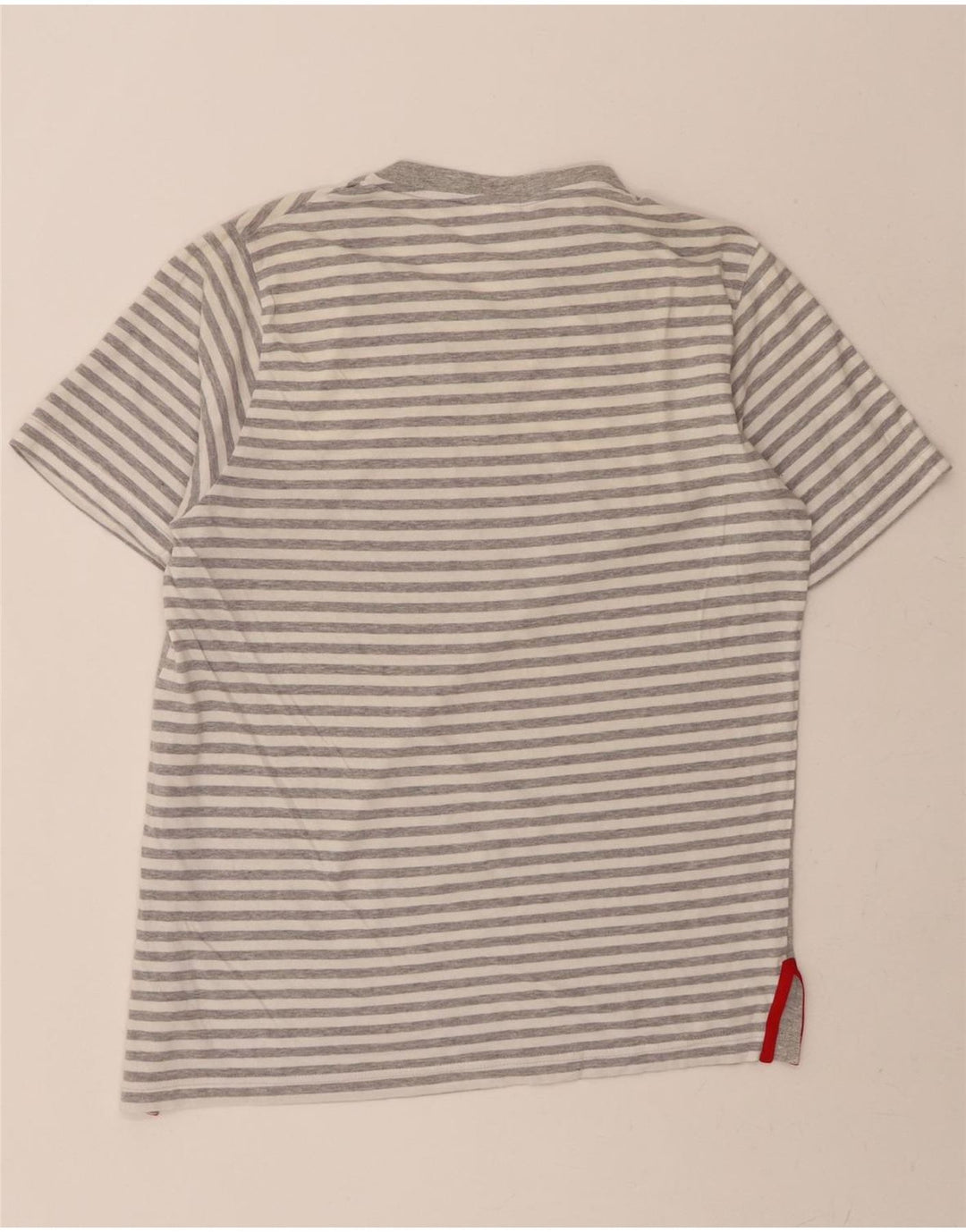 VINTAGE Mens T-Shirt Top IT 52 Large Grey Striped Cotton Vintage Vintage and Second-Hand Vintage from Messina Hembry 