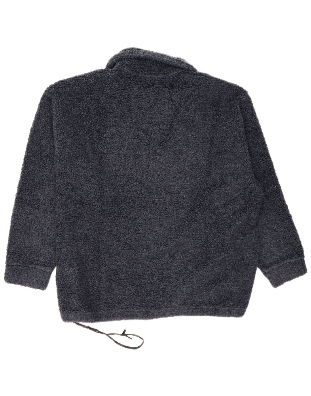 Belfe Maglione in pile da uomo con collo a polo grafico oversize medio blu navy