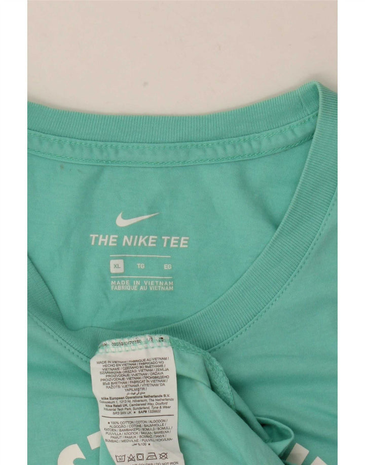 T-shirt grafica da uomo Nike Top XL in cotone turchese