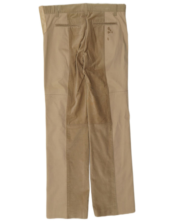 Pantaloni dritti da donna in velluto a coste Iceberg IT 40 Small W32 L32 Cotone Beige