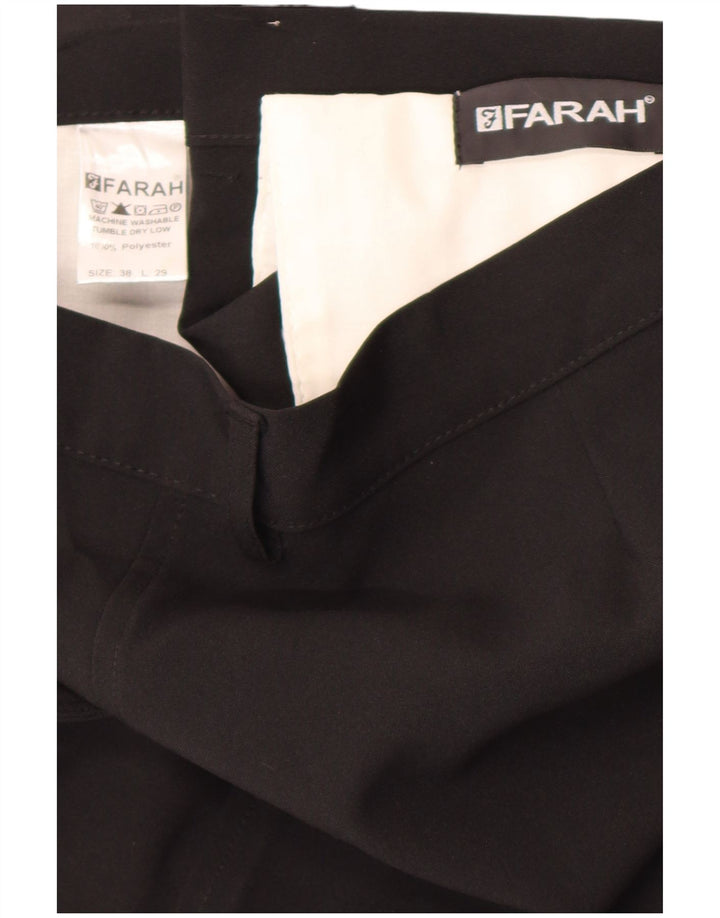 Pantaloni casual dritti da uomo Farah W38 L29 poliestere nero
