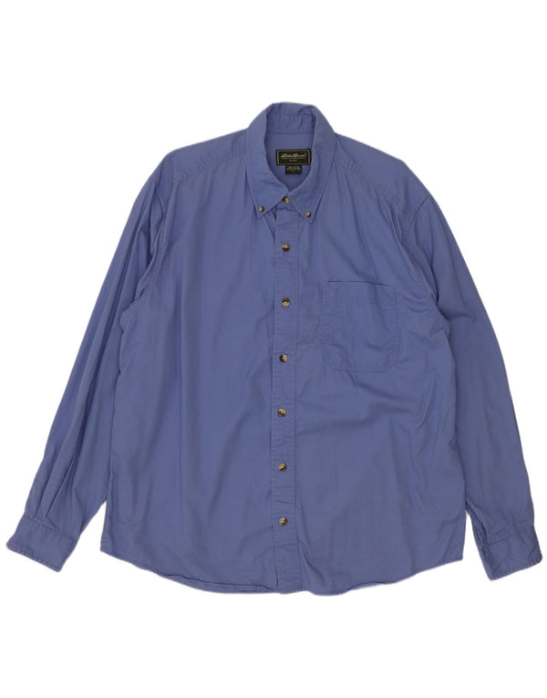 Camicia da uomo Eddie Bauer grande in cotone blu