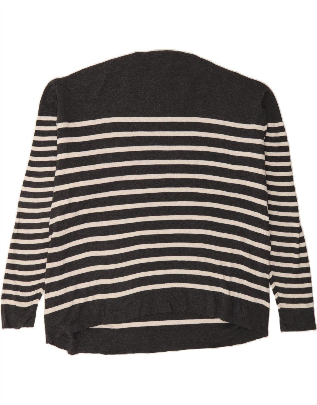 PENGUIN Mens Crew Neck Jumper Sweater XL Grey Striped Cotton Vintage Penguin and Second-Hand Penguin from Messina Hembry 