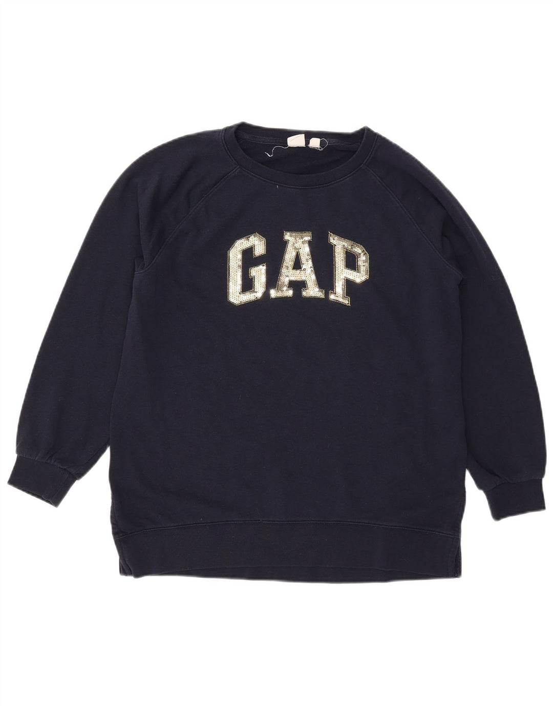Felpa oversize con grafica da donna Gap, maglione UK 10, piccola, cotone blu navy