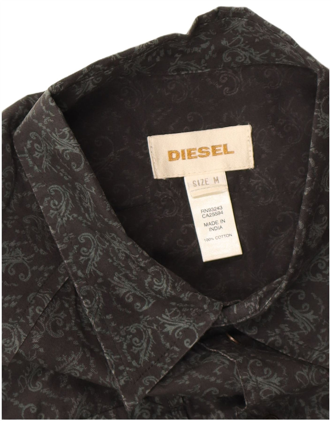 Camicia da uomo Diesel in cotone Paisley medio nero