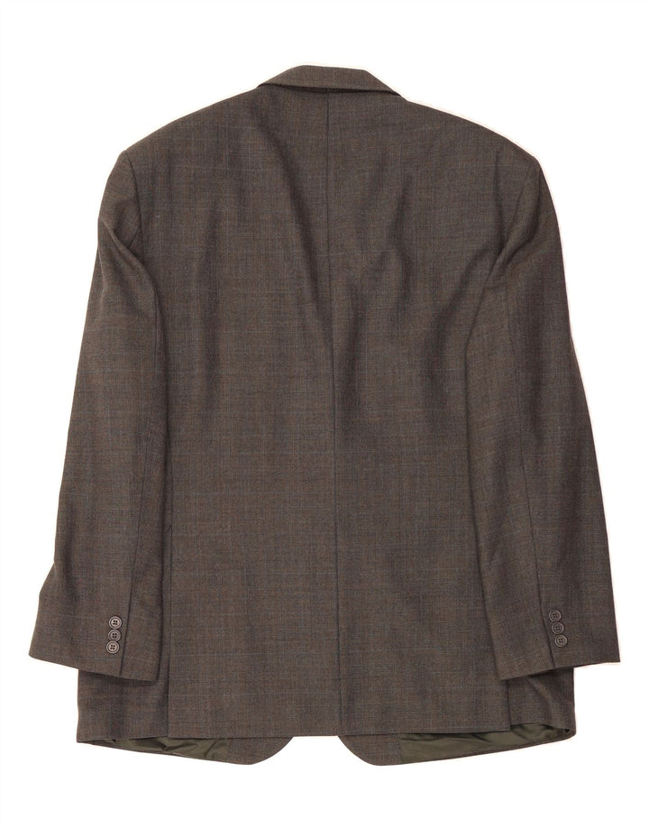 MARKS & SPENCER Mens 2 Button Blazer Jacket UK 42 XL Grey Check Vintage Marks & Spencer and Second-Hand Marks & Spencer from Messina Hembry 