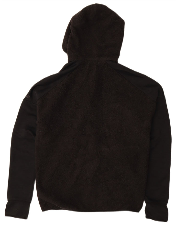 Giacca in pile con cappuccio da uomo ADIDAS UK 38 media nera