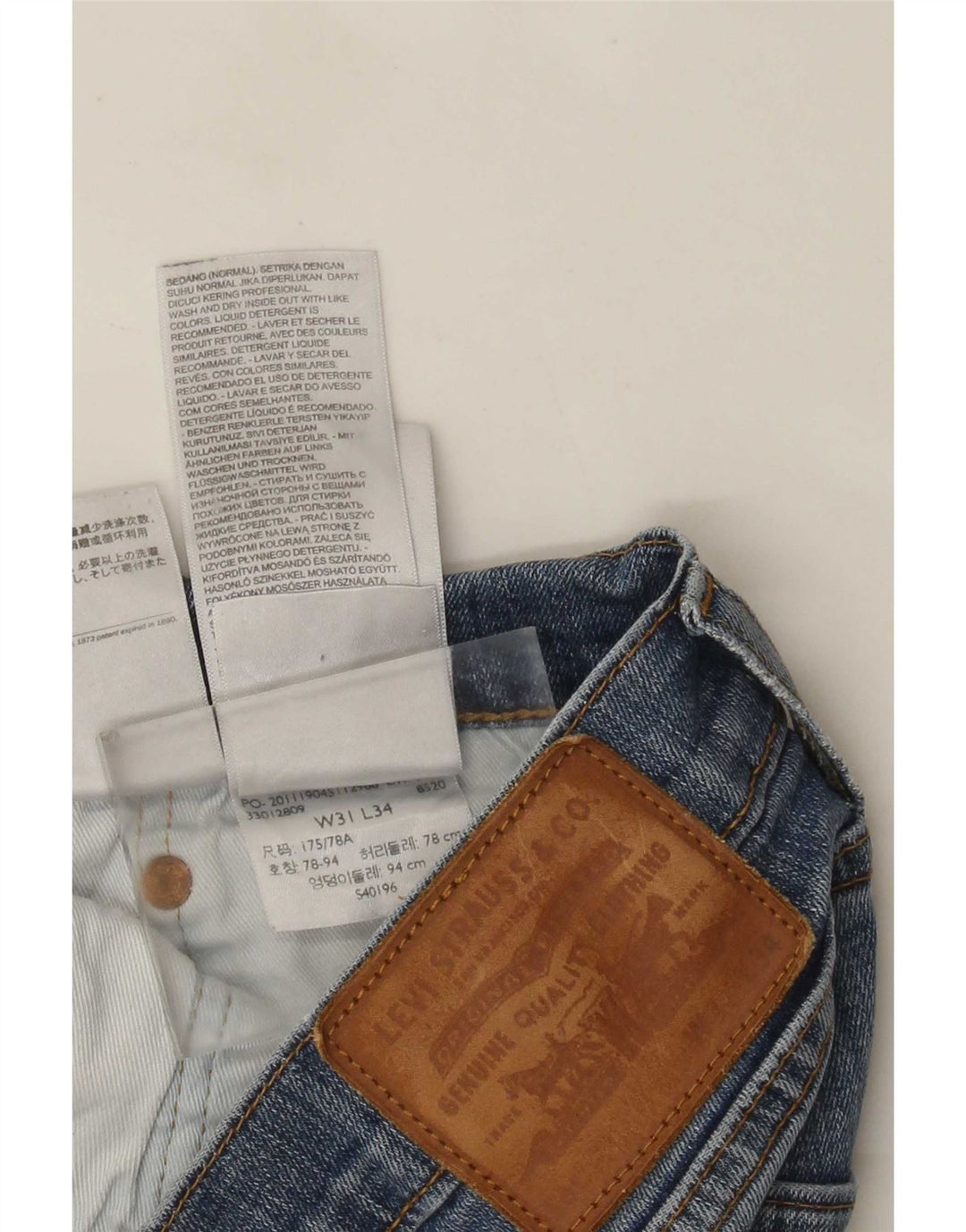 Jeans slim invecchiati da uomo Levi's W31 L29 cotone blu
