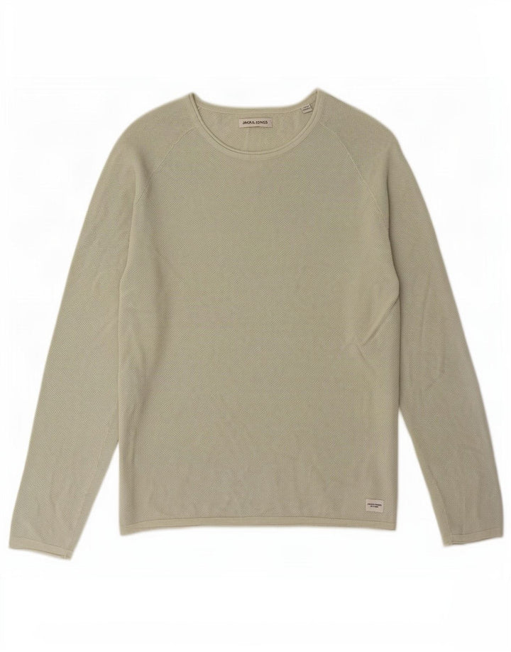 Jack & Jones Maglione da uomo con scollo a barca in cotone verde medio