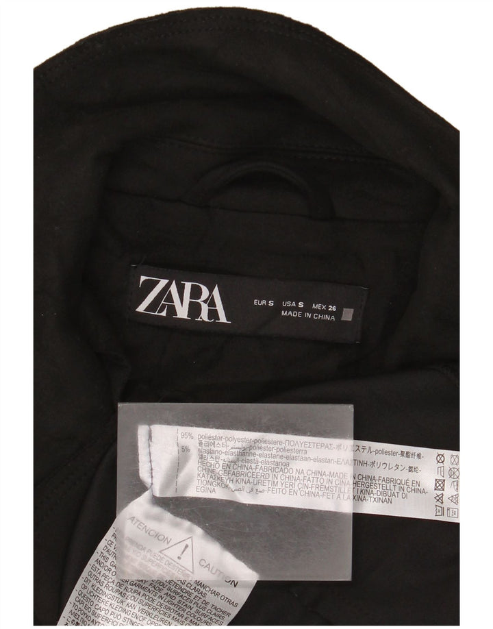 Gilet lungo doppiopetto da donna Zara UK 10 piccolo poliestere nero