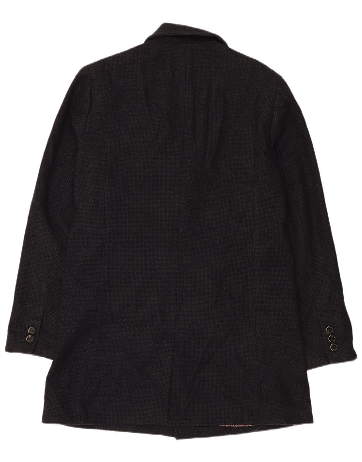 Cappotto da uomo Ted Baker taglia 5 XL in lana maculata nera