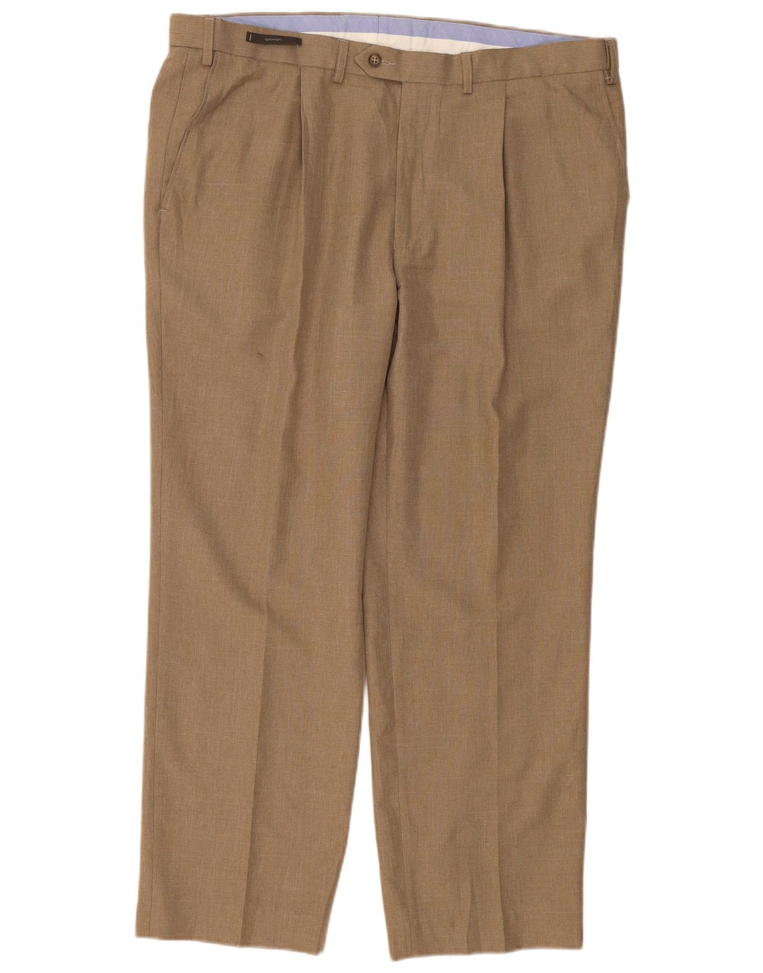 Pantaloni da abito con pegging da uomo Marks & Spencer W40 L29 Poliestere beige