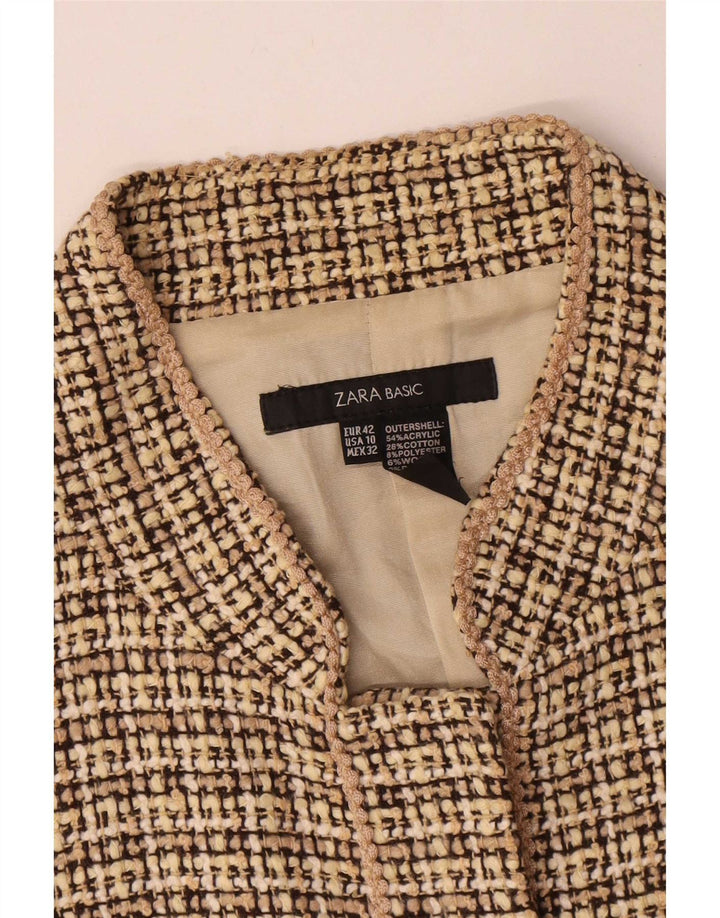 Giacca blazer da donna Zara EU 42 Acrilico a quadri beige grande