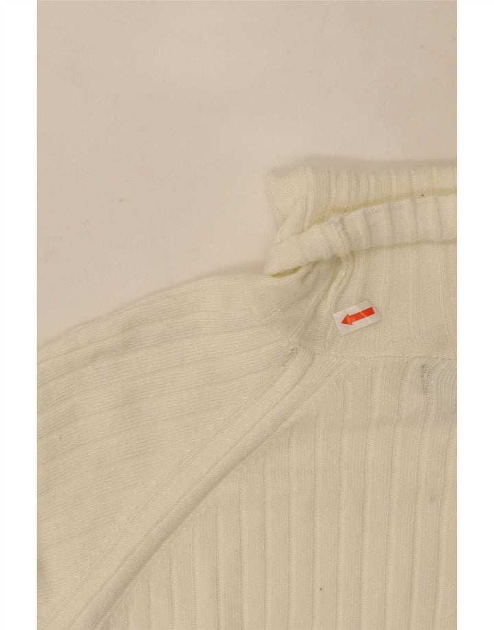 Maglione Zara da uomo a collo alto, grande, in viscosa bianca