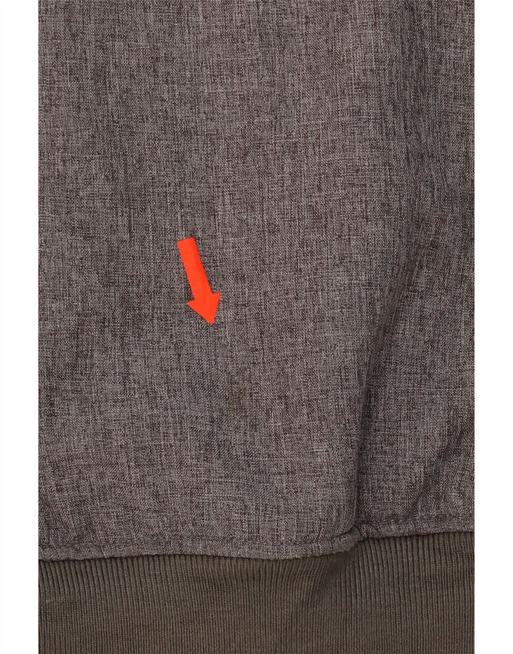 TOMMY HILFIGER Mens Hooded Bomber Jacket UK 38 Medium Grey Polyester Vintage Tommy Hilfiger and Second-Hand Tommy Hilfiger from Messina Hembry 