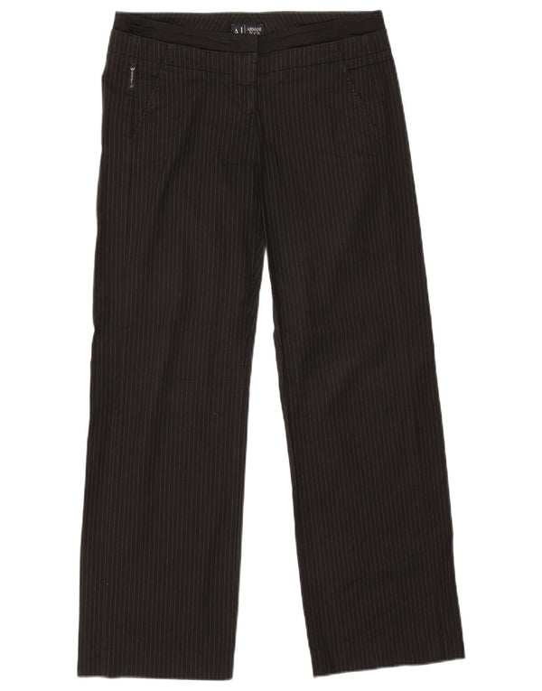 Pantaloni chino dritti da donna ARMANI W32 L30 cotone gessato nero