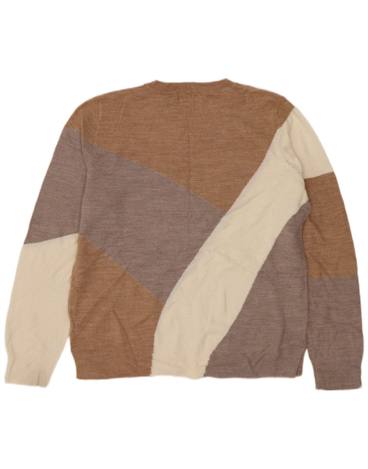 MARKS & SPENCER Maglione maglione girocollo da donna UK 12 Marrone medio