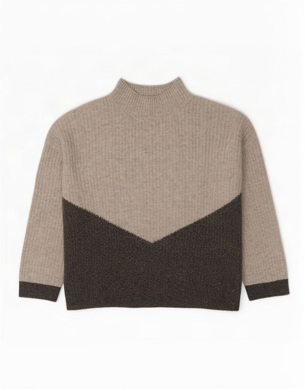 Maglione maglione a collo alto da donna Marks & Spencer UK 10 piccolo grigio