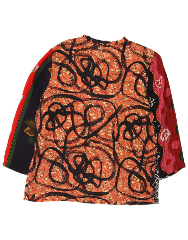 Desigual donna modello astratto camicia camicetta UK 18 XL multicolore