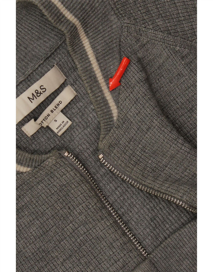 Maglione cardigan da uomo Marks & Spencer piccolo poliestere grigio