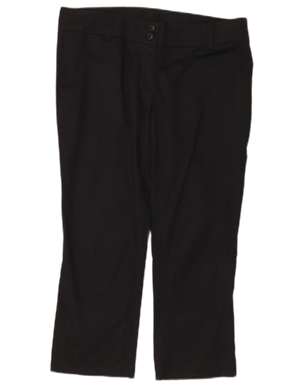Pantaloni Capri Donna BENETTON IT 44 Medio W32 L22 Nero Cotone