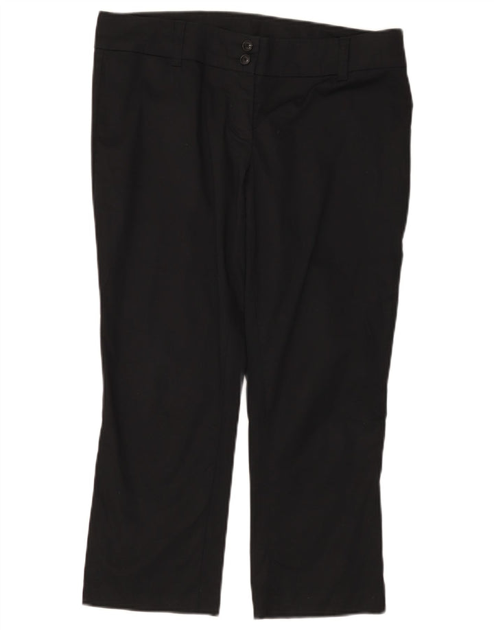Pantaloni Capri Donna BENETTON IT 44 Medio W32 L22 Nero Cotone