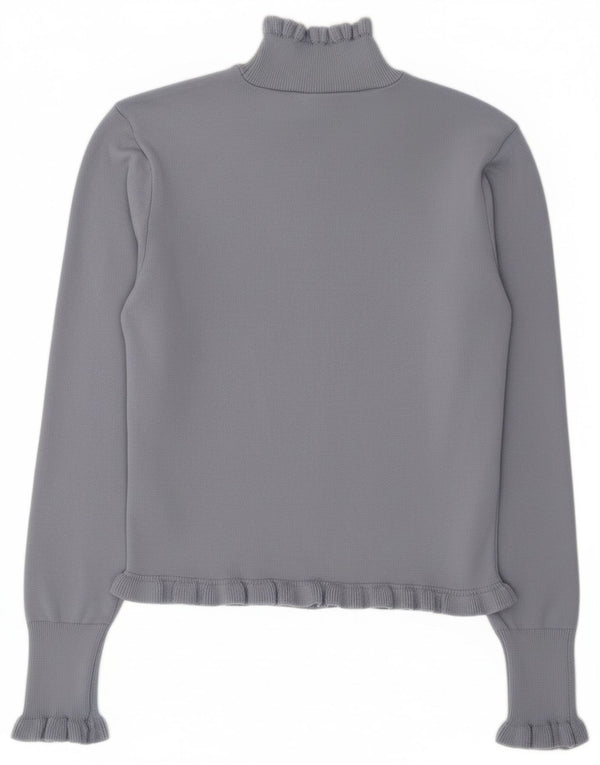 Maglione corto da donna Zara con collo dolcevita UK 12 Poliestere blu medio