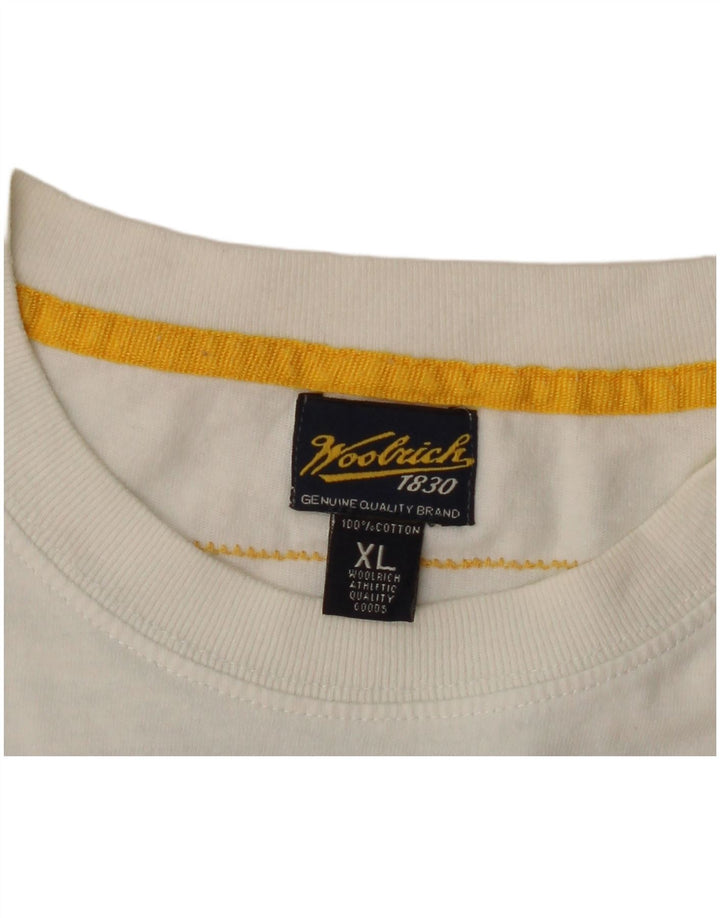 T-shirt grafica da uomo Woolrich Top XL in cotone bianco