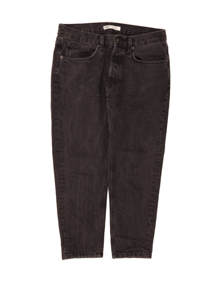 ZARA Womens Crop Tapered Jeans EU 42 Large W32 L24 Grey Vintage Zara and Second-Hand Zara from Messina Hembry 