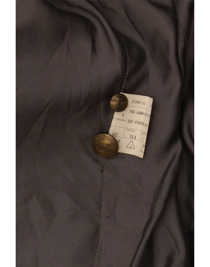 Giacca blazer vintage da donna a 2 bottoni IT 51 2XL lana grigia