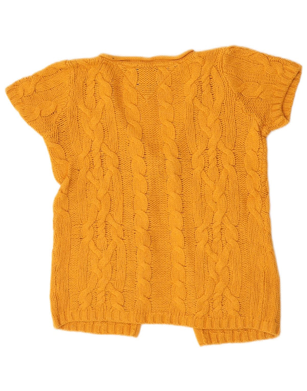 Maglione cardigan a maniche corte da donna Tommy Hilfiger UK 10 piccolo giallo