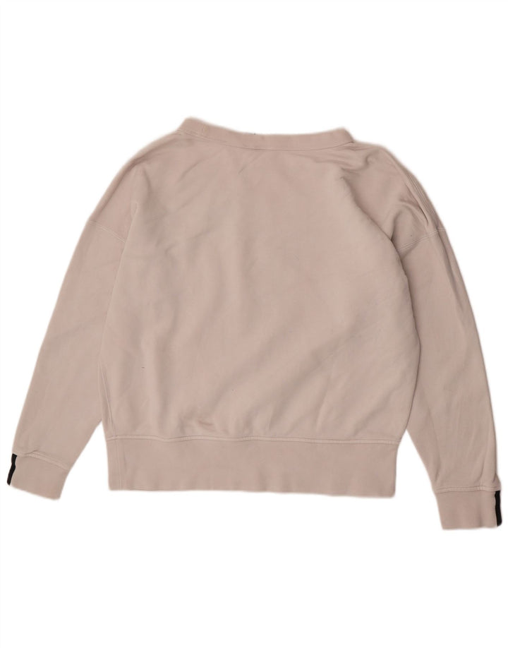 Felpa oversize da donna Adidas UK 10 piccola in cotone bianco
