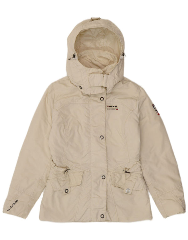 Giacca a vento con cappuccio da donna CAPE HORN UK 14 medio bianco sporco