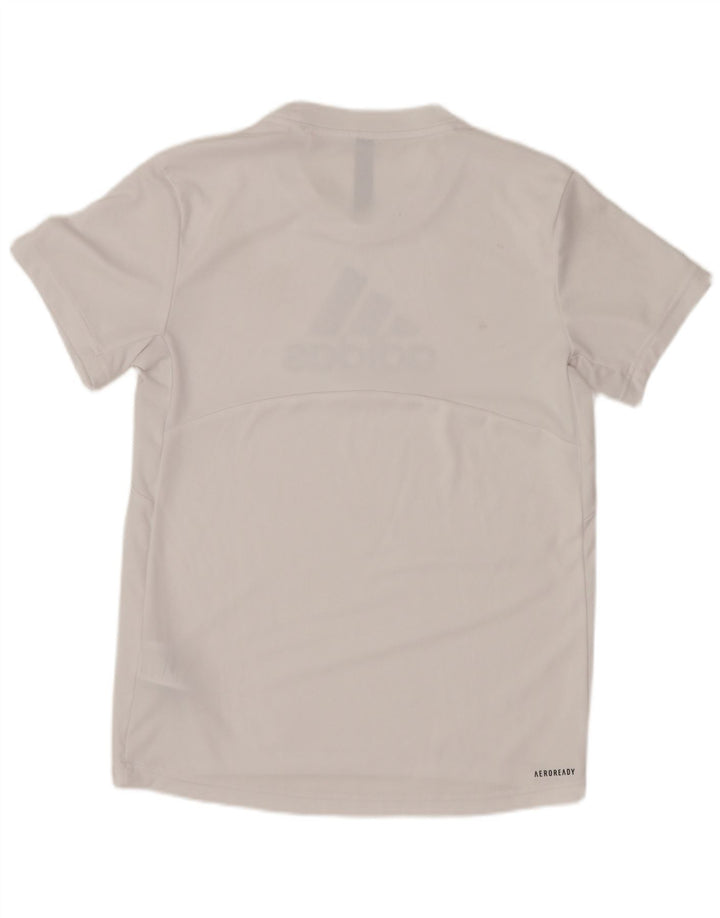 T-shirt grafica Adidas Prime da donna blu UK 4/6 XS poliestere bianco