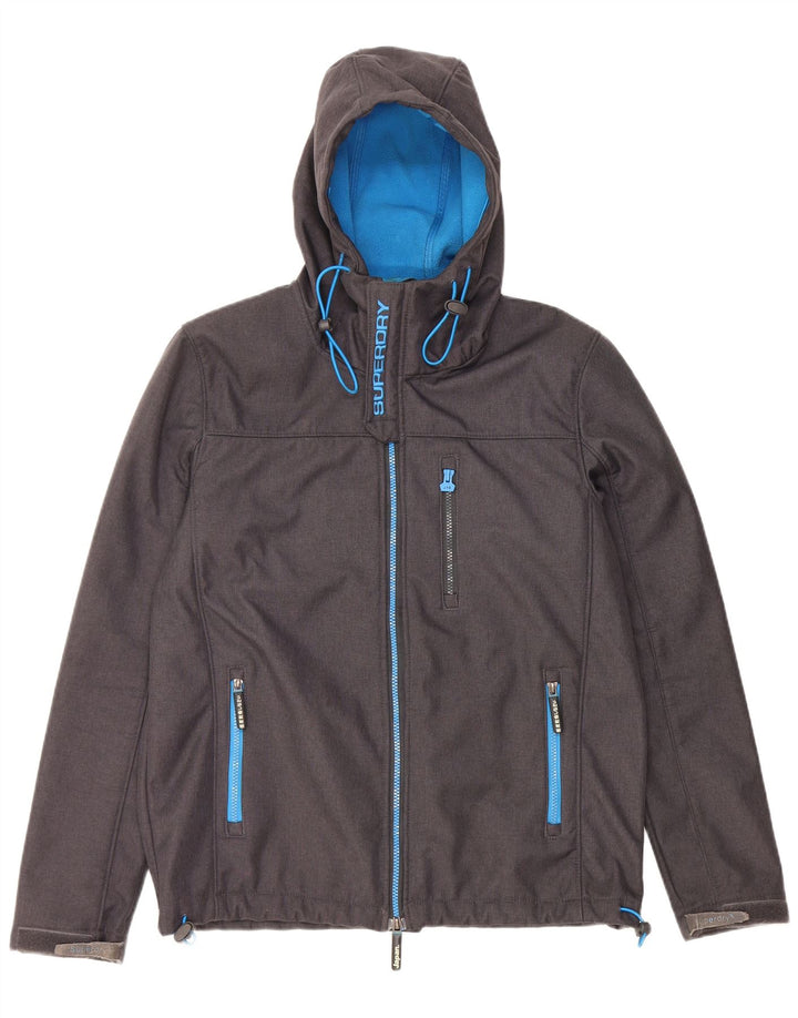 Giacca a vento con cappuccio grafica da uomo SUPERDRY UK 42 XL poliestere grigio