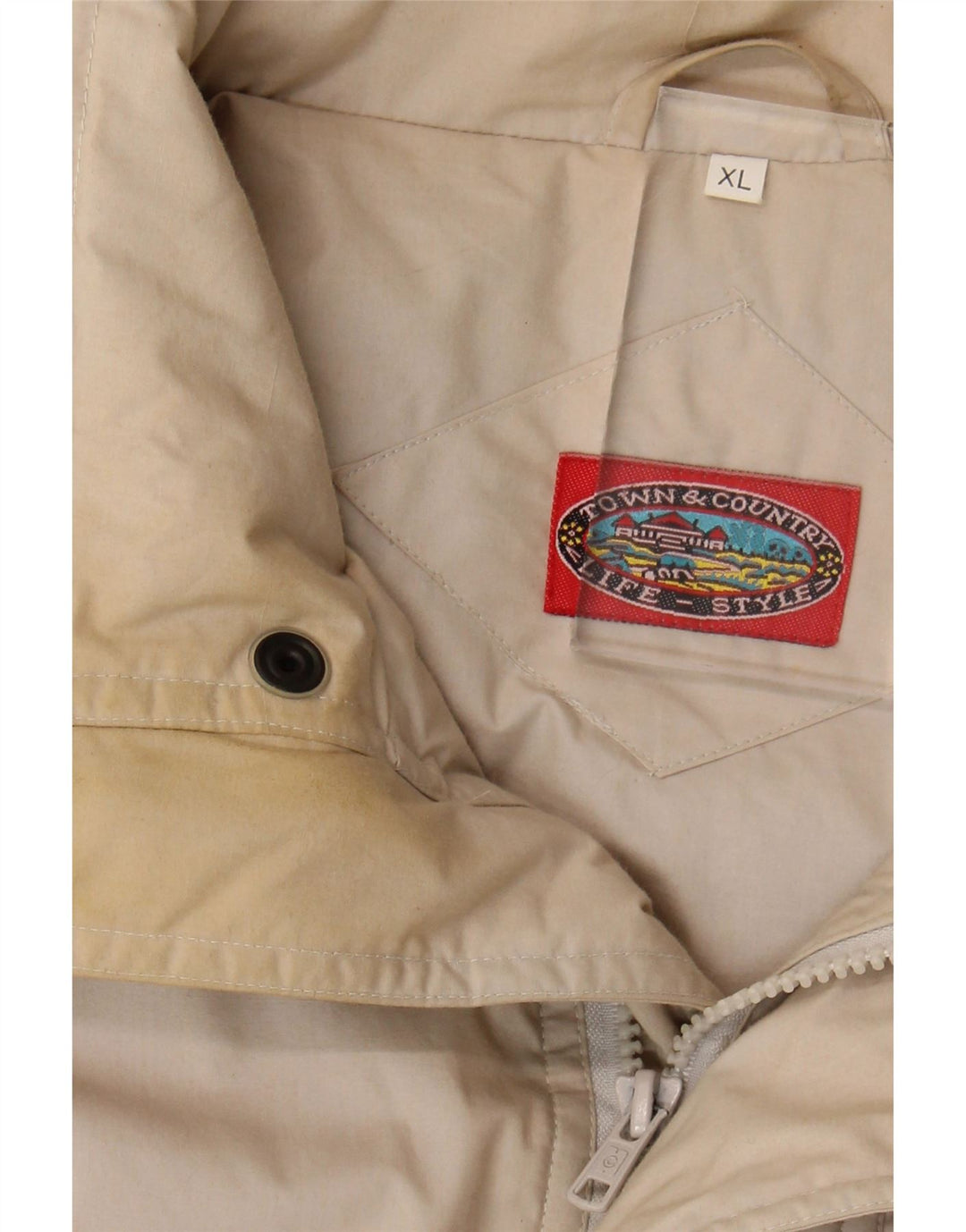 Cappotto imbottito vintage da uomo UK 42 XL Beige