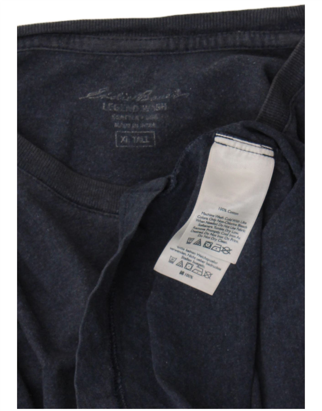 Eddie Bauer Top alto da uomo a maniche lunghe XL in cotone blu navy