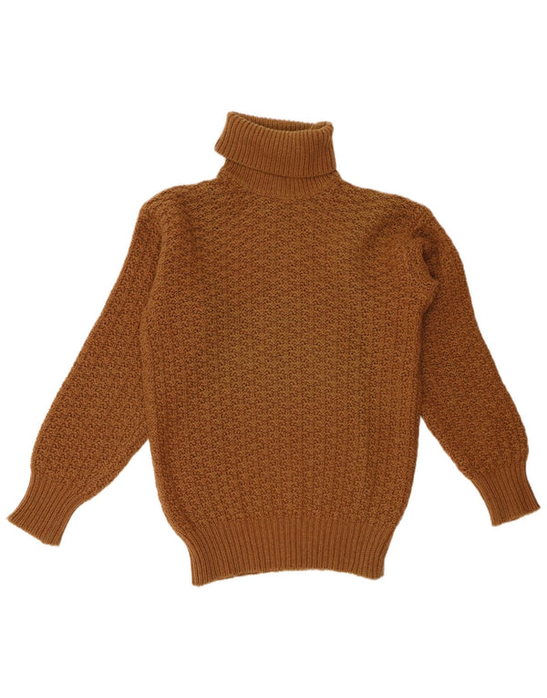 BENETTON Maglione maglione a collo alto da donna UK 12 Lana marrone medio