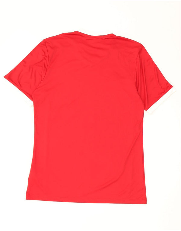 T-shirt Adidas Climalite da uomo Top in poliestere color block rosso medio